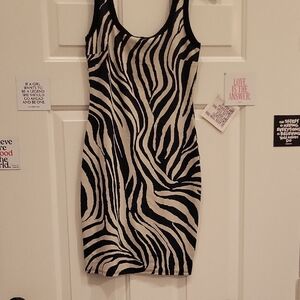 Bailey 44 Black and White Zebra Mini Dress